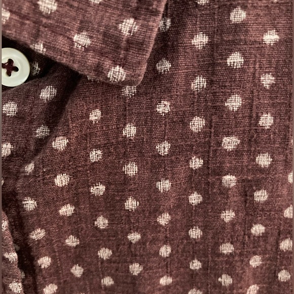 Tradlands Maroon Printed Polka Dots LS Shirt. Size XS. Made in San Francisco. - Picture 4 of 11